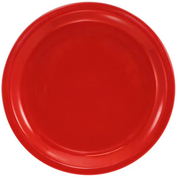 International Tableware CAN-8-CR Cancun 9" Crimson Red Stoneware Rolled Edge Narrow Rim Plate - 24/Case 1 International Tableware CAN-8-CR Cancun 9" Crimson Red Stoneware Rolled Edge Narrow Rim Plate - 24/Case