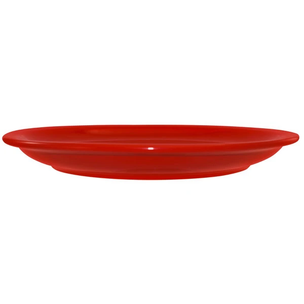 International Tableware CAN-8-CR Cancun 9" Crimson Red Stoneware Rolled Edge Narrow Rim Plate - 24/Case 2 International Tableware CAN-8-CR Cancun 9" Crimson Red Stoneware Rolled Edge Narrow Rim Plate - 24/Case - Image 2