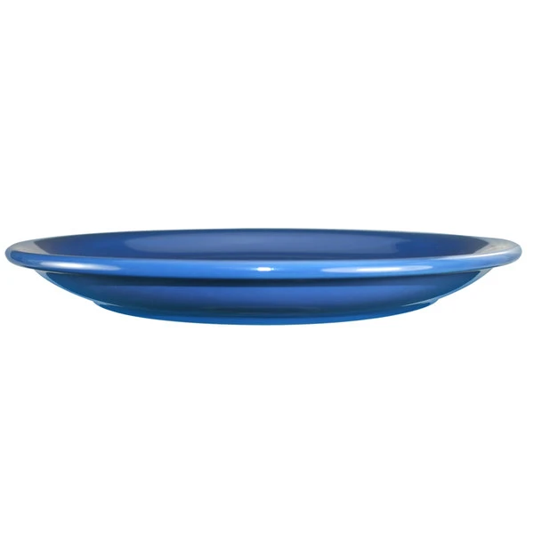 International Tableware CAN-16-LB Cancun 10 1/2" Light Blue Stoneware Rolled Edge Narrow Rim Plate - 12/Case 2 International Tableware CAN-16-LB Cancun 10 1/2" Light Blue Stoneware Rolled Edge Narrow Rim Plate - 12/Case - Image 2