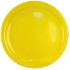 International Tableware CAN-7-Y Cancun 7 1/4" Yellow Stoneware Rolled Edge Narrow Rim Plate - 36/Case