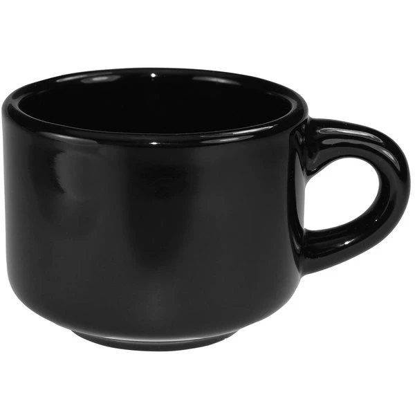 International Tableware CA-23-B Cancun 7 Oz. Black Stoneware Stacking Cup - 36/Case 1 International Tableware CA-23-B Cancun 7 Oz. Black Stoneware Stacking Cup - 36/Case