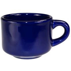 International Tableware CA-23-CB Cancun 7 Oz. Cobalt Blue Stoneware Stacking Cup - 36/Case