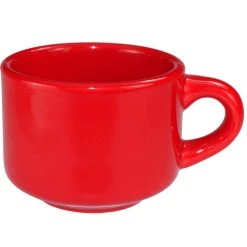 International Tableware CA-23-CR Cancun 7 Oz. Crimson Red Stoneware Stacking Cup - 36/Case