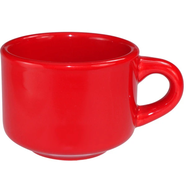 International Tableware CA-23-CR Cancun 7 Oz. Crimson Red Stoneware Stacking Cup - 36/Case 1 International Tableware CA-23-CR Cancun 7 Oz. Crimson Red Stoneware Stacking Cup - 36/Case