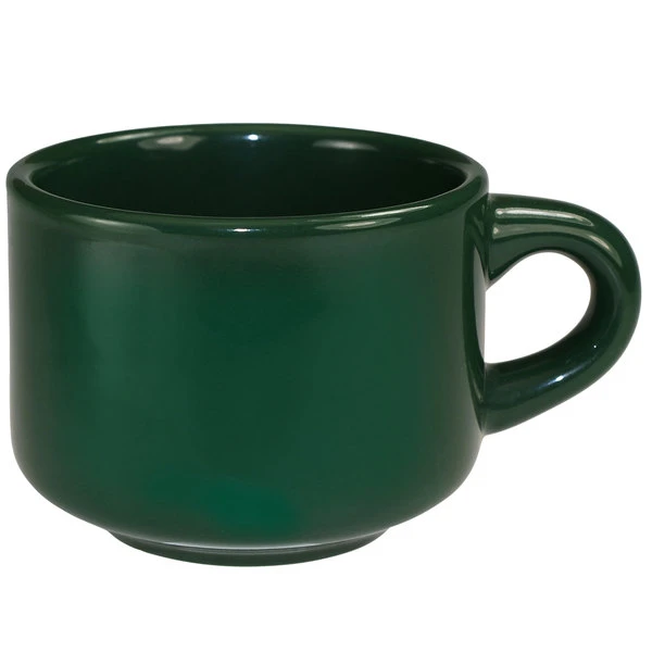 International Tableware CA-23-G Cancun 7 Oz. Green Stoneware Stacking Cup - 36/Case 1 International Tableware CA-23-G Cancun 7 Oz. Green Stoneware Stacking Cup - 36/Case