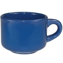 International Tableware CA-23-LB Cancun 7 Oz. Light Blue Stoneware Stacking Cup - 36/Case