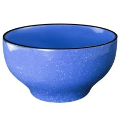 International Tableware CF-45 Campfire 144 Oz. Speckle Ocean Blue Stoneware Footed Bowl - 6/Case