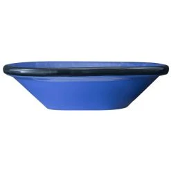 International Tableware CF-11 Campfire 5 Oz. Speckle Ocean Blue Rolled Edge Stoneware Fruit Bowl - 36/Case