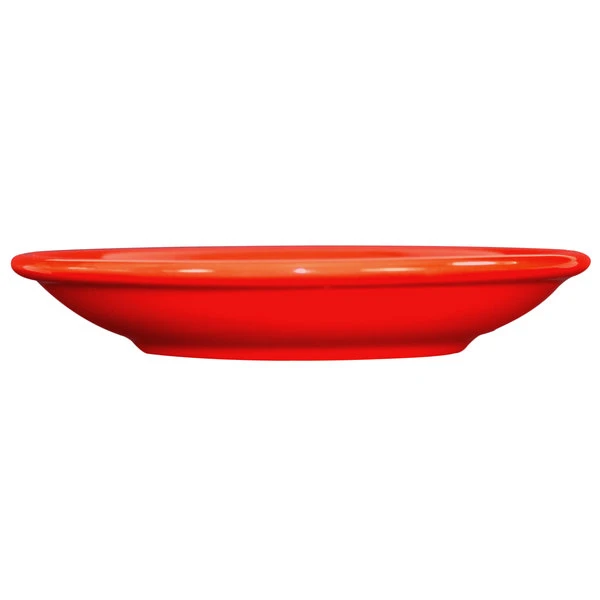 International Tableware CA-36-CR Cancun 5 1/8" Crimson Red Stoneware A.D. Saucer - 36/Case 2 International Tableware CA-36-CR Cancun 5 1/8" Crimson Red Stoneware A.D. Saucer - 36/Case - Image 2