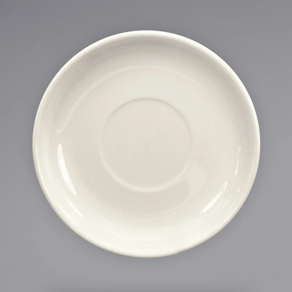 International Tableware 822-01S 6 1/8" Ivory (American White) Stoneware Latte Saucer - 24/Case 1 International Tableware 822-01S 6 1/8" Ivory (American White) Stoneware Latte Saucer - 24/Case
