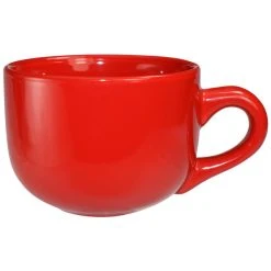 International Tableware 822-2194 Cancun 14 Oz. Crimson Red Stoneware Latte Cup - 24/Case