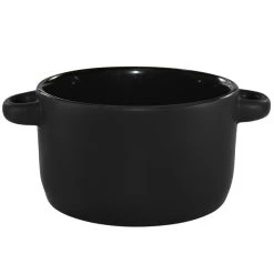 International Tableware 83567-05/05MF-05C Hilo 11 Oz. Black In / Black Out Stoneware Mini Casserole Dish / Soup Bowl - 12/Case