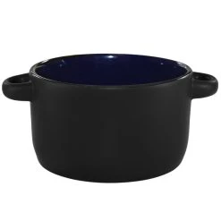 International Tableware 83567-2901/05MF-05C Hilo 11 Oz. Cobalt In / Black Out Stoneware Mini Casserole Dish / Soup Bowl - 12/Case