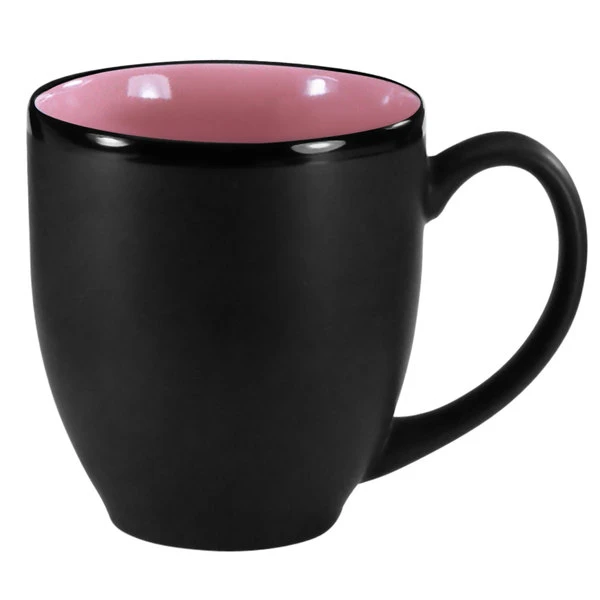 International Tableware 81376-26/05MF-05C Hilo 14 Oz. Pink In / Black Out Stoneware Bistro Cup - 12/Case 1 International Tableware 81376-26/05MF-05C Hilo 14 Oz. Pink In / Black Out Stoneware Bistro Cup - 12/Case