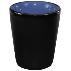 International Tableware 81122-2899/05MF-05C Hilo 1.5 Oz. Country Blue In / Black Out Stoneware Shot Glass - 24/Case