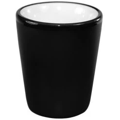 International Tableware 81122-02/05MF-05C Hilo 1.5 Oz. White In / Black Out Stoneware Shot Glass - 24/Case
