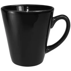 International Tableware 839-05 Cancun 12 Oz. Black Stoneware Funnel Cup - 36/Case