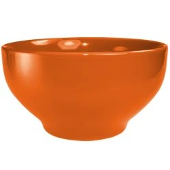 International Tableware CA-43-O Cancun 16 Oz. Orange Stoneware Footed Bowl - 24/Case