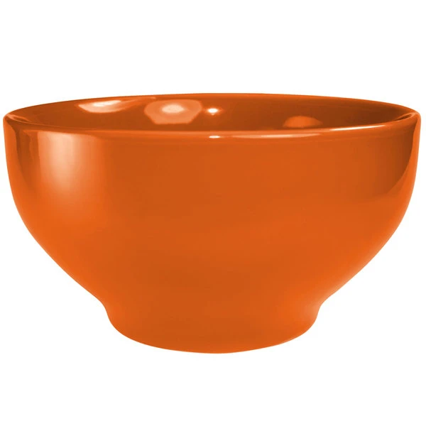 International Tableware CA-43-O Cancun 16 Oz. Orange Stoneware Footed Bowl - 24/Case 1 International Tableware CA-43-O Cancun 16 Oz. Orange Stoneware Footed Bowl - 24/Case