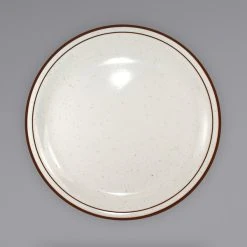 International Tableware GR-7 Granada 7 1/4" Ivory (American White) Brown Speckled Narrow Rim Stoneware Plate - 36/Case