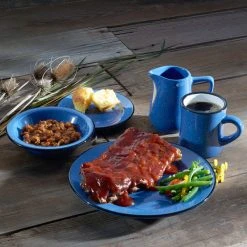 International Tableware CF-10 Campfire 13 Oz. Speckle Ocean Blue Rolled Edge Stoneware Grapefruit Bowl - 36/Case 5 International Tableware CF-10 Campfire 13 Oz. Speckle Ocean Blue Rolled Edge Stoneware Grapefruit Bowl - 36/Case -Acopa Sales 1980079