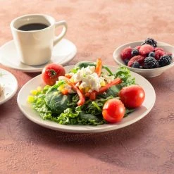 International Tableware RO-7 Roma 7 1/8" Ivory (American White) Wide Rim Rolled Edge Stoneware Plate - 36/Case