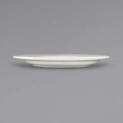 Alternative view of International Tableware RO-20 Roma 11" Ivory (American White) Wide Rim Rolled Edge Stoneware Plate - 12/Case