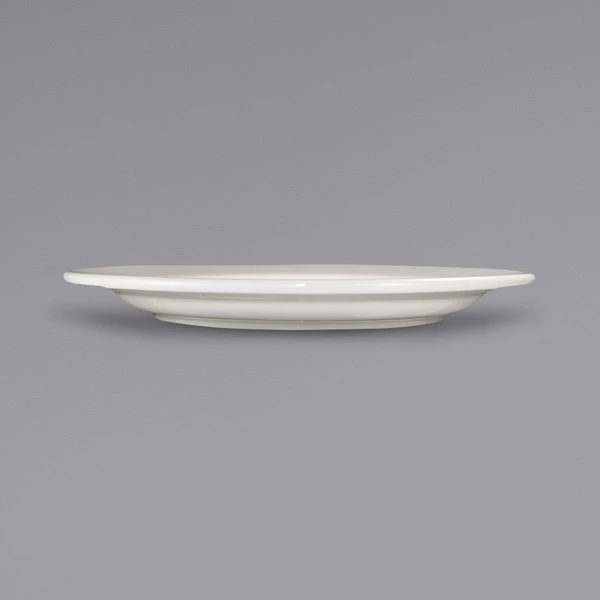 International Tableware RO-21 Roma 12" Ivory (American White) Wide Rim Rolled Edge Stoneware Plate - 12/Case 2 International Tableware RO-21 Roma 12" Ivory (American White) Wide Rim Rolled Edge Stoneware Plate - 12/Case - Image 2