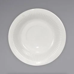 International Tableware AT-2 Athena 5 1/2" Ivory (American White) Embossed Stoneware Saucer - 36/Case