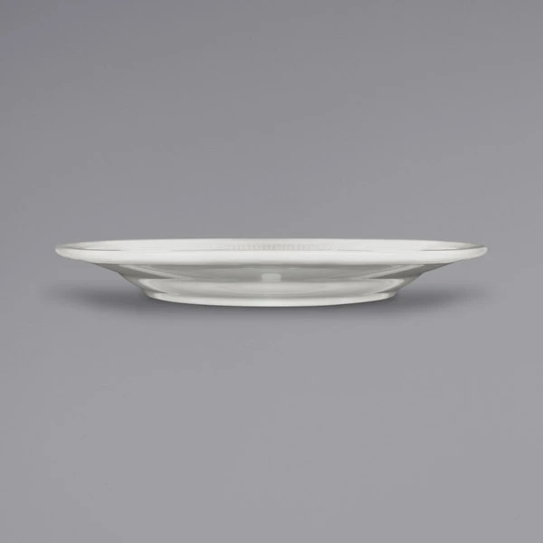 International Tableware AT-6 Athena 6 3/8" Ivory (American White) Wide Rim Rolled Edge Plate - 36/Case 2 International Tableware AT-6 Athena 6 3/8" Ivory (American White) Wide Rim Rolled Edge Plate - 36/Case - Image 2