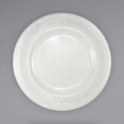 International Tableware AT-16 Athena 10" Ivory (American White) Wide Rim Rolled Edge Plate - 12/Case