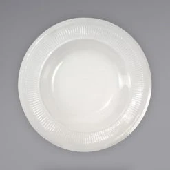 Alternative view of International Tableware AT-3 Athena 12 Oz. Ivory (American White) Wide Rim Rolled Edge Embossed Stoneware Deep Rim Soup Bowl - 24/Case