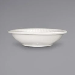 International Tableware AT-11 Athena 7 Oz. Ivory (American White) Embossed Stoneware Fruit Bowl - 36/Case