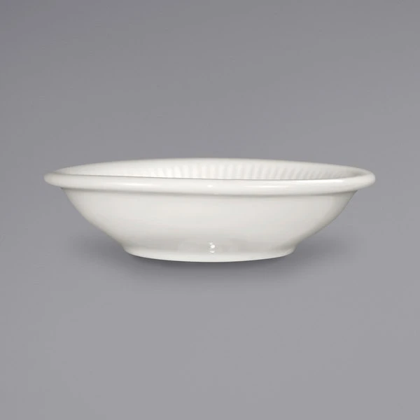 International Tableware AT-11 Athena 7 Oz. Ivory (American White) Embossed Stoneware Fruit Bowl - 36/Case 1 International Tableware AT-11 Athena 7 Oz. Ivory (American White) Embossed Stoneware Fruit Bowl - 36/Case