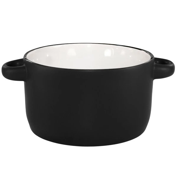International Tableware 83567-02/05MF-05C Hilo 11 Oz. White In / Black Out Stoneware Mini Casserole Dish / Soup Bowl - 12/Case 1 International Tableware 83567-02/05MF-05C Hilo 11 Oz. White In / Black Out Stoneware Mini Casserole Dish / Soup Bowl - 12/Case
