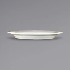 Alternative view of International Tableware NP-2 Newport 5 3/8" Ivory (American White) Embossed Stoneware Saucer - 36/Case