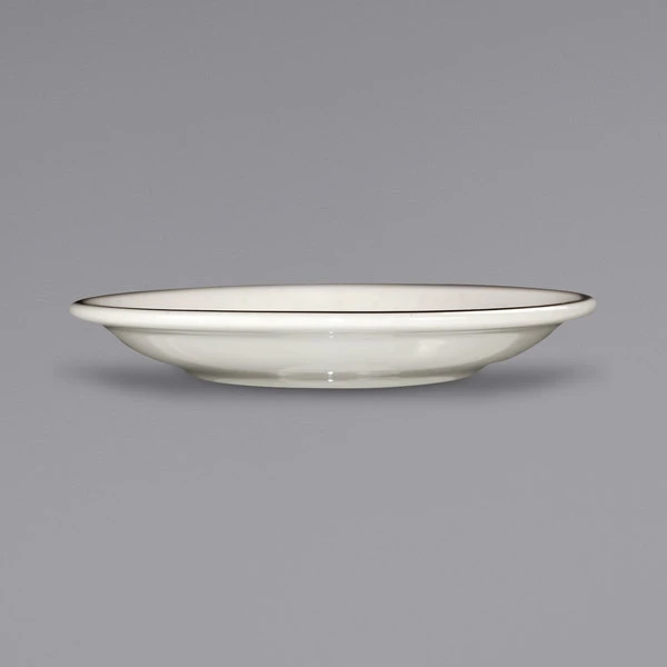 International Tableware GR-2 Granada 5 1/2" Ivory (American White) Brown Speckled Stoneware Saucer - 36/Case 2 International Tableware GR-2 Granada 5 1/2" Ivory (American White) Brown Speckled Stoneware Saucer - 36/Case - Image 2
