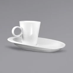 International Tableware FA-6929 7 Oz. Bright White Stoneware Milano Cup - 36/Case