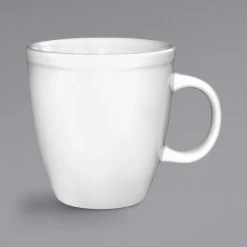 International Tableware 81950-02 18 Oz. European White Stoneware Mocha Mug - 36/Case