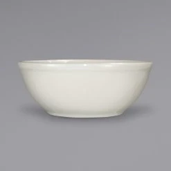 International Tableware RO-24 Roma 10 Oz. Ivory (American White) Rolled Edge Stoneware Nappie / Oatmeal Bowl - 36/Case