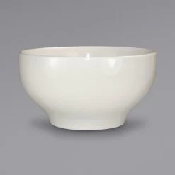 International Tableware RO-44 Roma 44 Oz. Ivory (American White) Rolled Edge Stoneware Footed Noodle / Salad Bowl - 12/Case