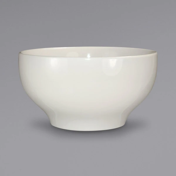 International Tableware RO-44 Roma 44 Oz. Ivory (American White) Rolled Edge Stoneware Footed Noodle / Salad Bowl - 12/Case 1 International Tableware RO-44 Roma 44 Oz. Ivory (American White) Rolled Edge Stoneware Footed Noodle / Salad Bowl - 12/Case