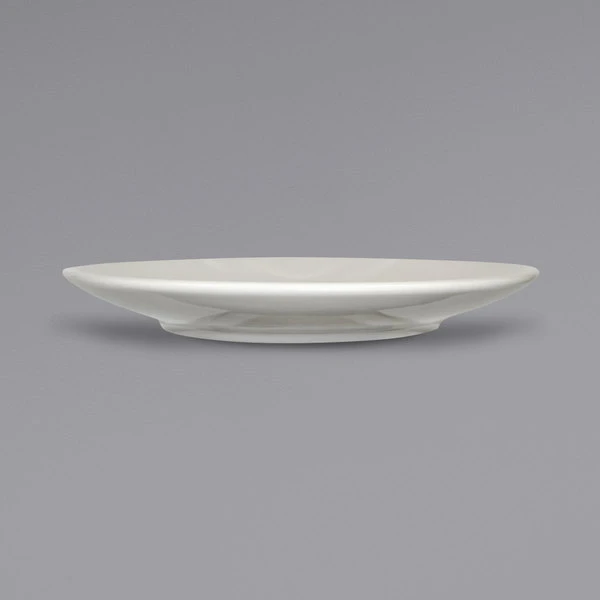International Tableware RO-66 Roma 6 1/4" Ivory (American White) Wide Rim Rolled Edge Cappuccino Saucer - 36/Case 2 International Tableware RO-66 Roma 6 1/4" Ivory (American White) Wide Rim Rolled Edge Cappuccino Saucer - 36/Case - Image 2