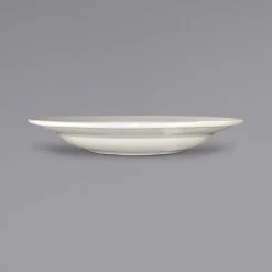 International Tableware RO-115 Roma 20 Oz. Ivory (American White) Rolled Edge Stoneware Pasta Bowl - 12/Case