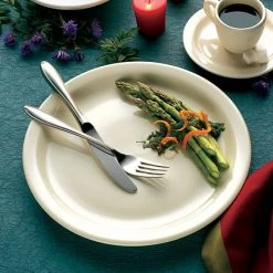 International Tableware VA-20 Valencia 11" Ivory (American White) Narrow Rim Stoneware Plate - 12/Case -Acopa Sales 1981141