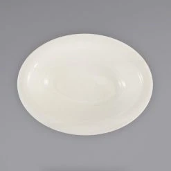 Alternative view of International Tableware VA-201 Valencia 44 Oz. Ivory (American White) Narrow Rim Oval Serving Bowl - 12/Case