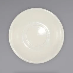 International Tableware RO-36 Roma 5 1/8" Ivory (American White) Wide Rim Rolled Edge Saucer - 36/Case
