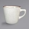 International Tableware GR-1 Granada 7 Oz. Ivory (American White) Brown Speckled Stoneware Tall Cup - 36/Case