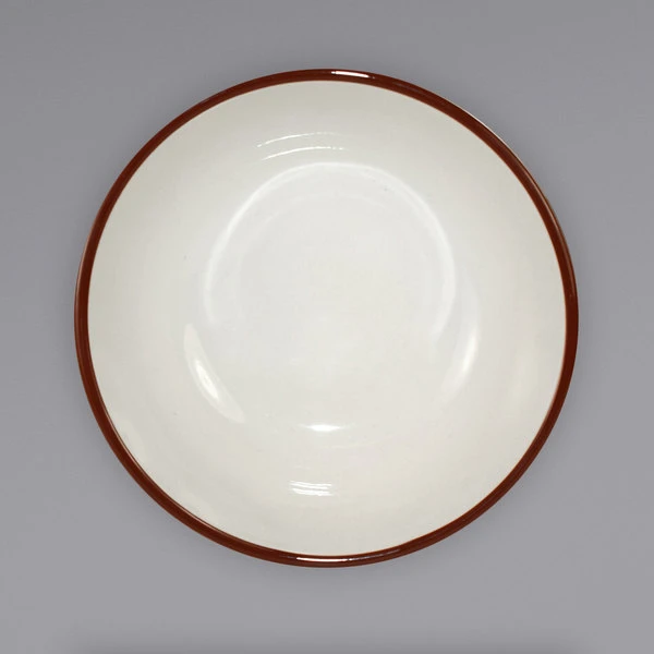 International Tableware GR-15 Granada 13 Oz. Ivory (American White) Brown Speckled Stoneware Nappie / Oatmeal Bowl - 36/Case 2 International Tableware GR-15 Granada 13 Oz. Ivory (American White) Brown Speckled Stoneware Nappie / Oatmeal Bowl - 36/Case - Image 2