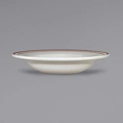 International Tableware GR-3 Granada 10 Oz. Ivory (American White) Brown Speckled Stoneware Deep Rim Soup Bowl - 24/Case